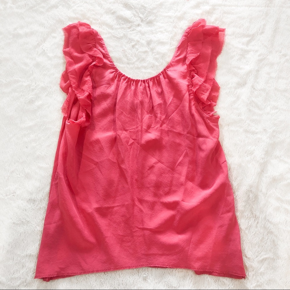 Aritzia Wilfred Salmon Silk Blouse